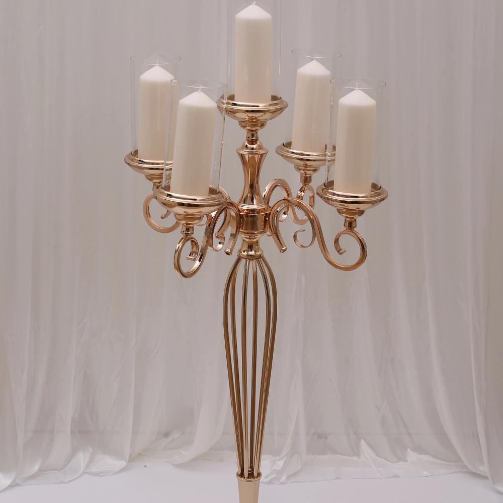 Caitlyn 5 Arm Candelabra Gold