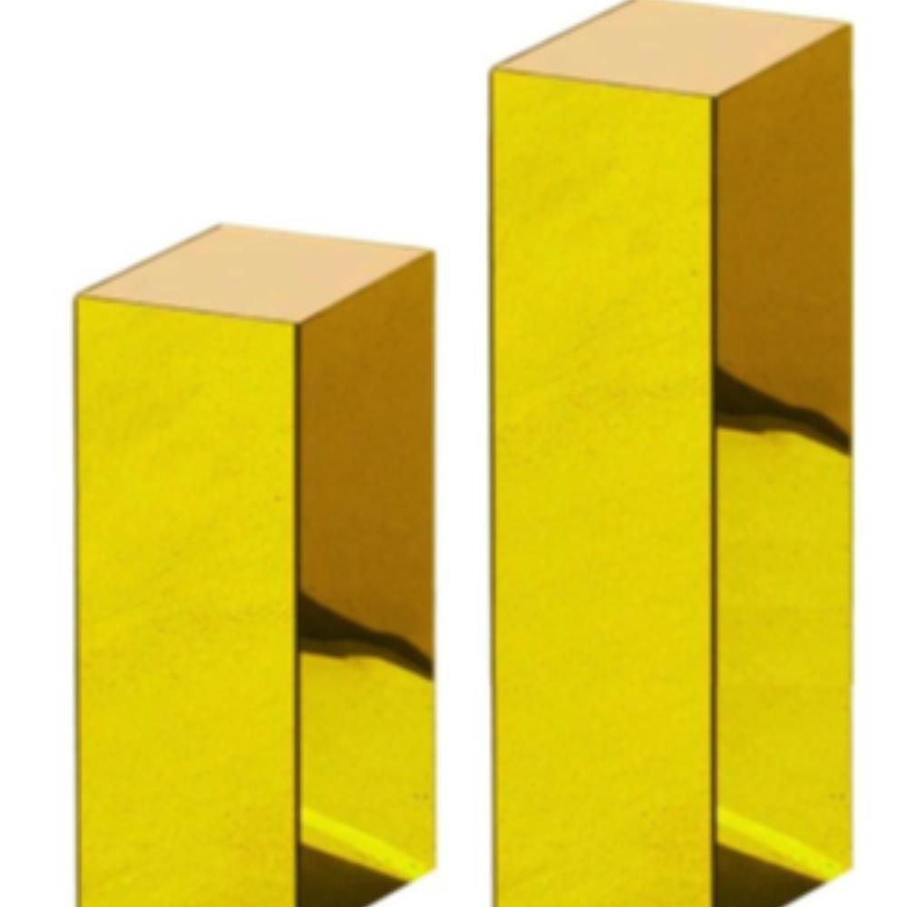 Gold Mirror Acrylic Plinths Set of 2
