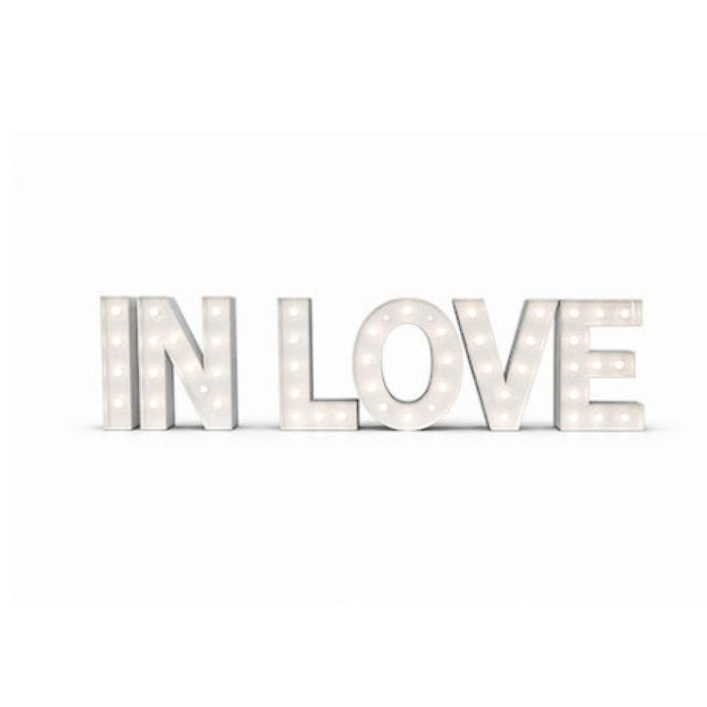 LED - IN LOVE 1.2 Meter High Package White Light Up Letter Set