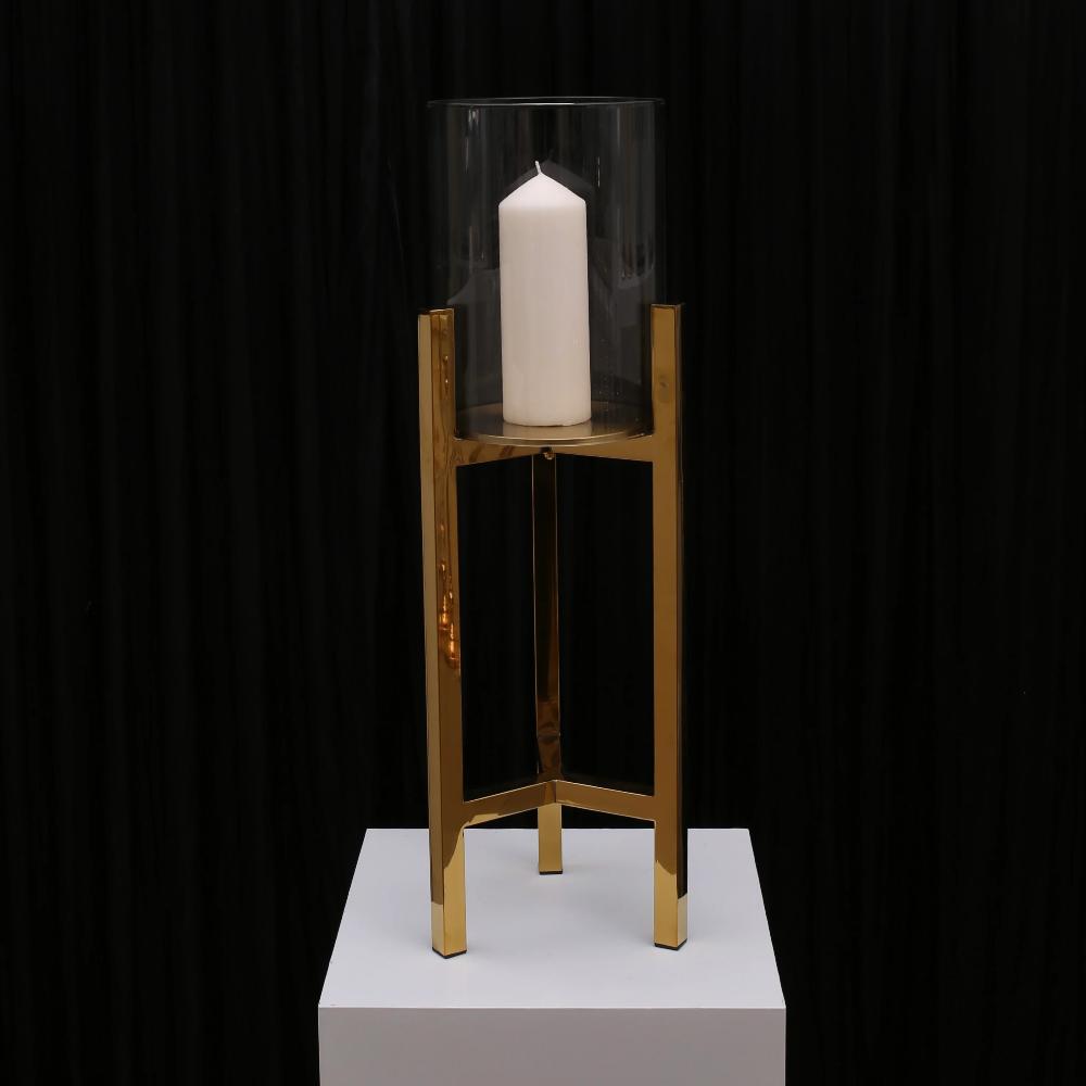 Veronica Pillar Candleholder - Medium/Gold