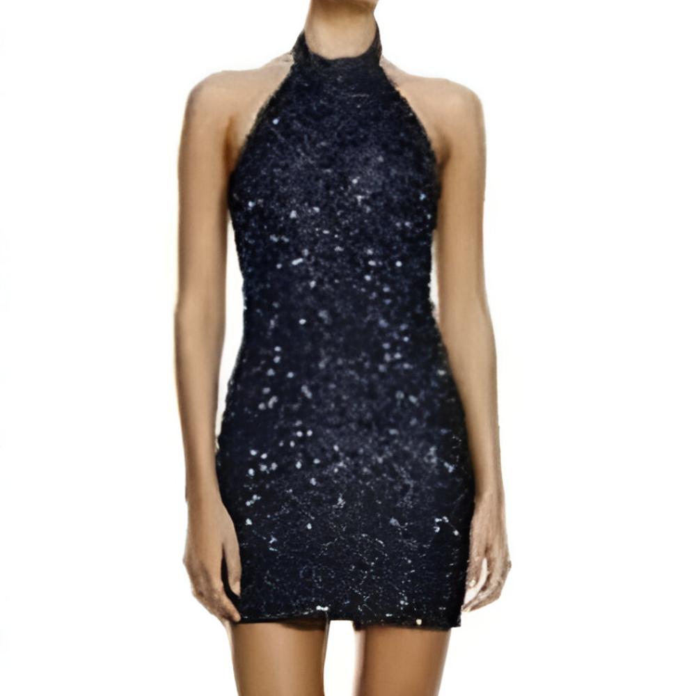 Misha Collection Bettina Sequin Mini Dress - Black Size XS