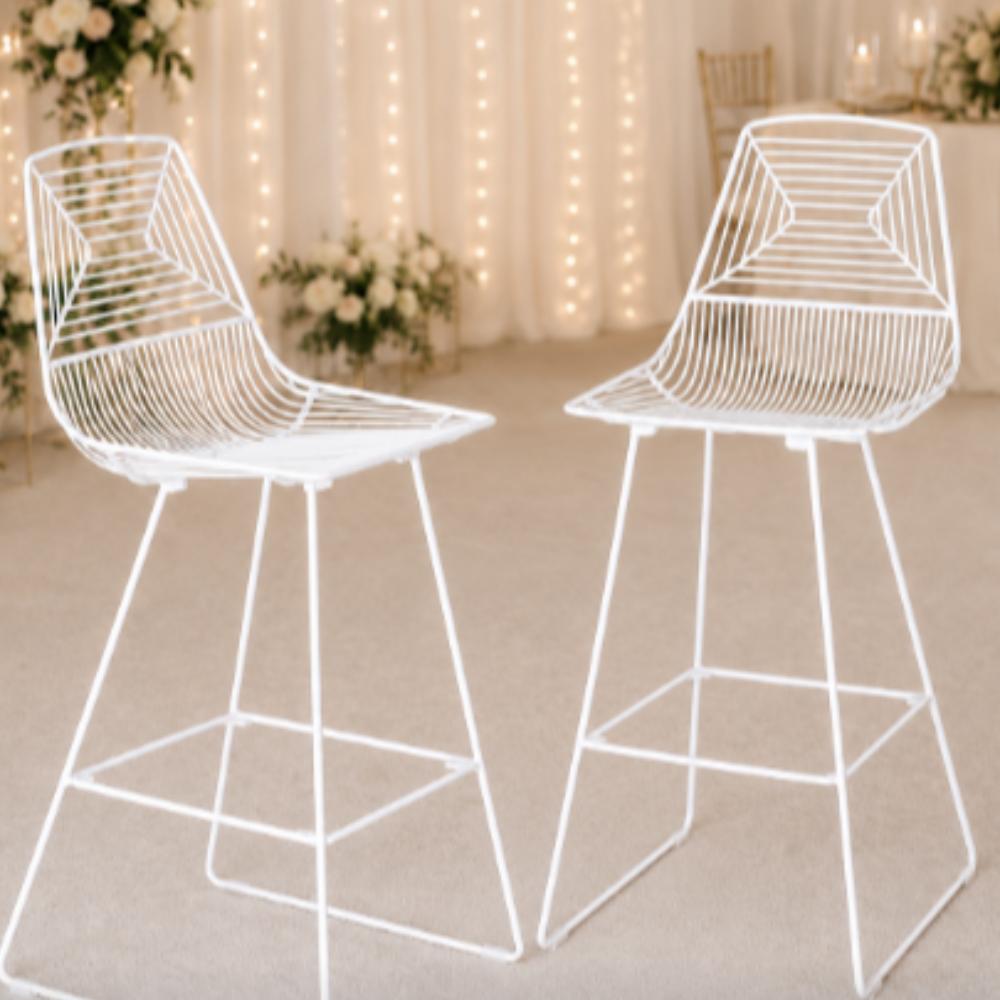 White Wire Stools