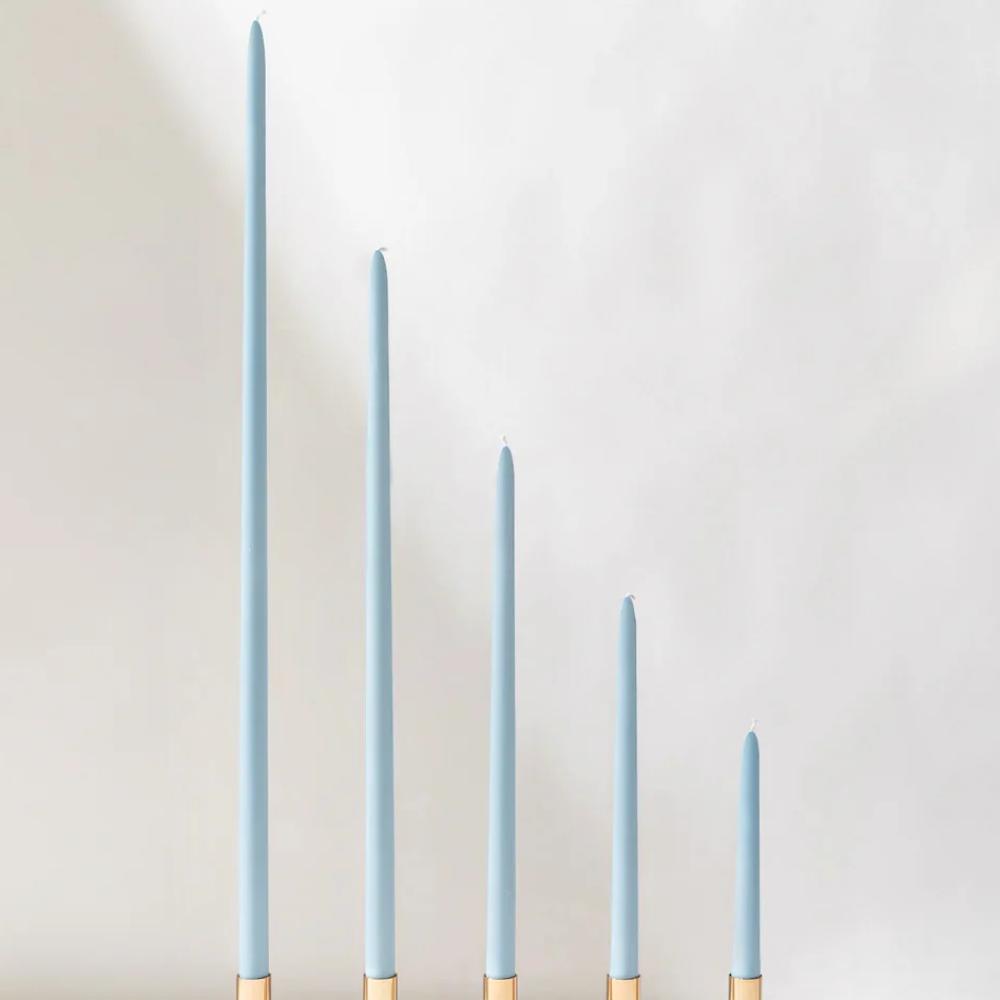 Sky Blue Taper Candles - 46cm - PAIR