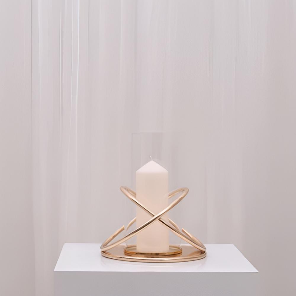 Naomi Hurricane Candleholder - Small/ Gold