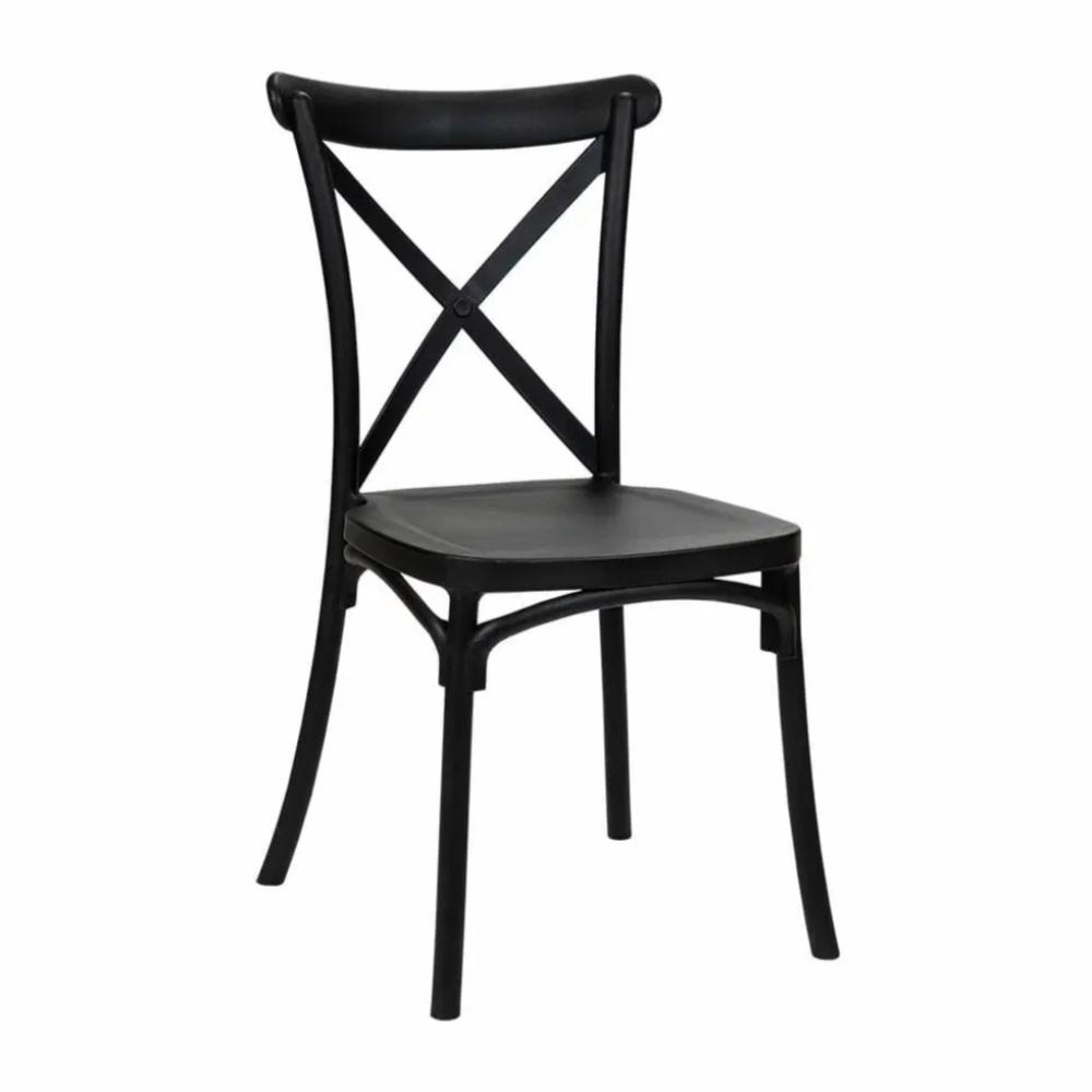 Cafe Chair - Cross Back - Black