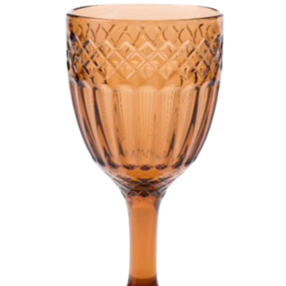 Amber glass goblet