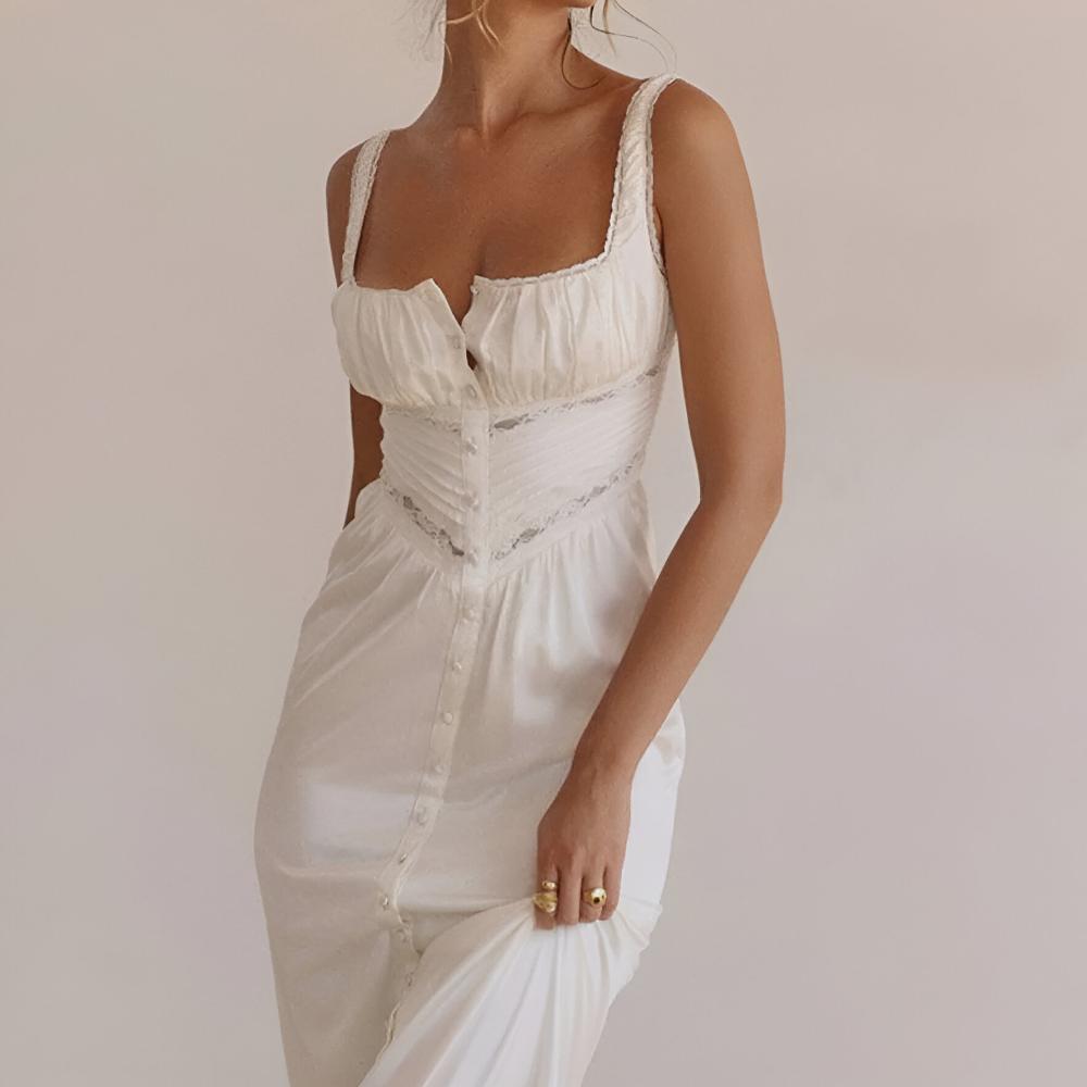 House of CB Illiana Real Silk Maxi Dress Ivory - Sizes XS, S