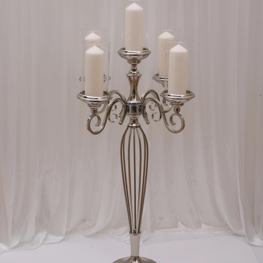 Caitlyn 5 Arm Candelabra - Silver