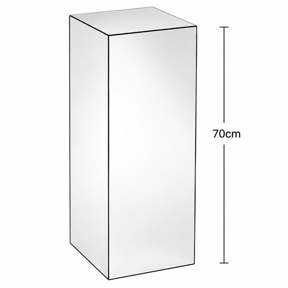 Styling - 70cm Tall Mirror Square Style Plinth