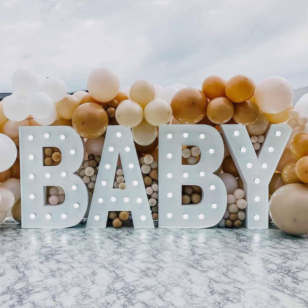 LED - Light up BABY 1.2m High. Solid Steel Freestanding with LED Bulbs.