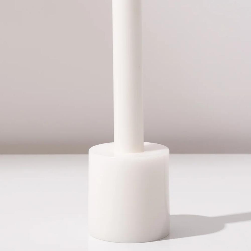 White Wax Candle Holder