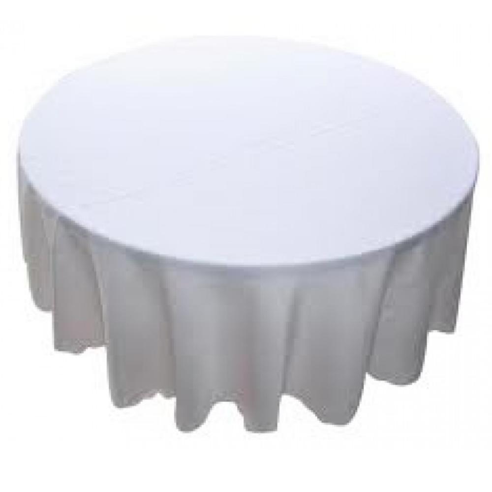 Tablecloth to suit 1.5m - 1.8m Round - White (270cm Diameter)