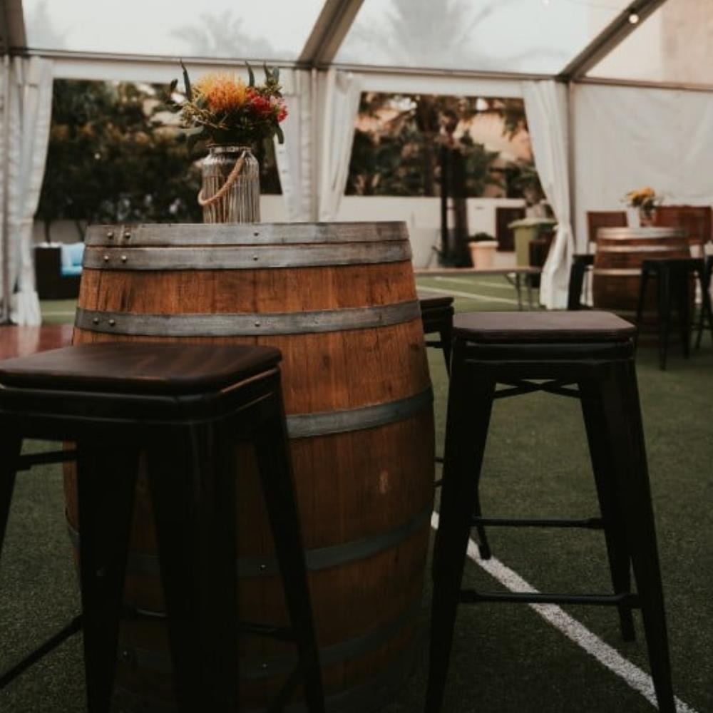 Bar Stool - Black Tolix Wooden Seat