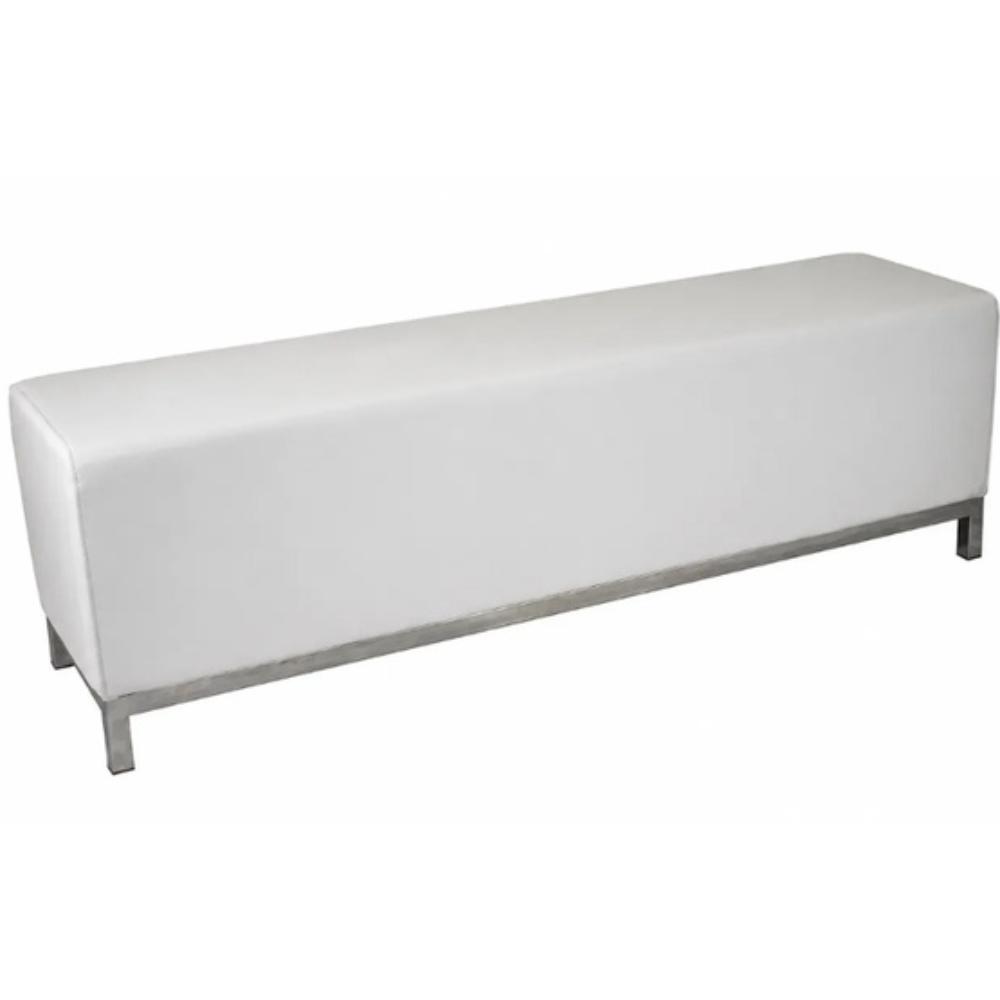 Chair - White Leather 1.5 Meters Ottoman