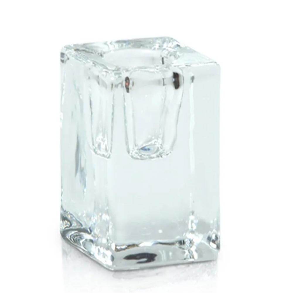Glass Cube Taper Candle Holder