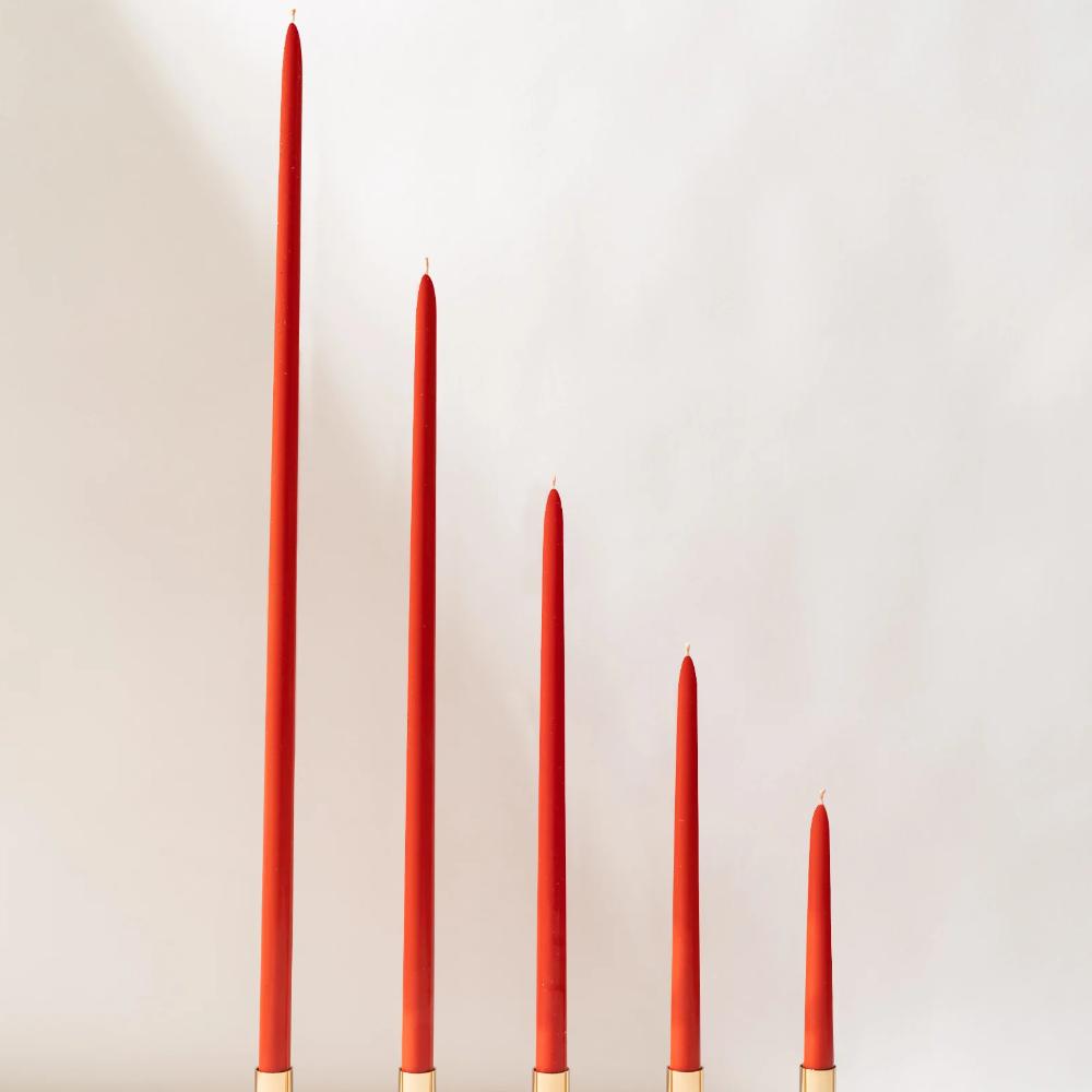 Poppy Red Taper Candles