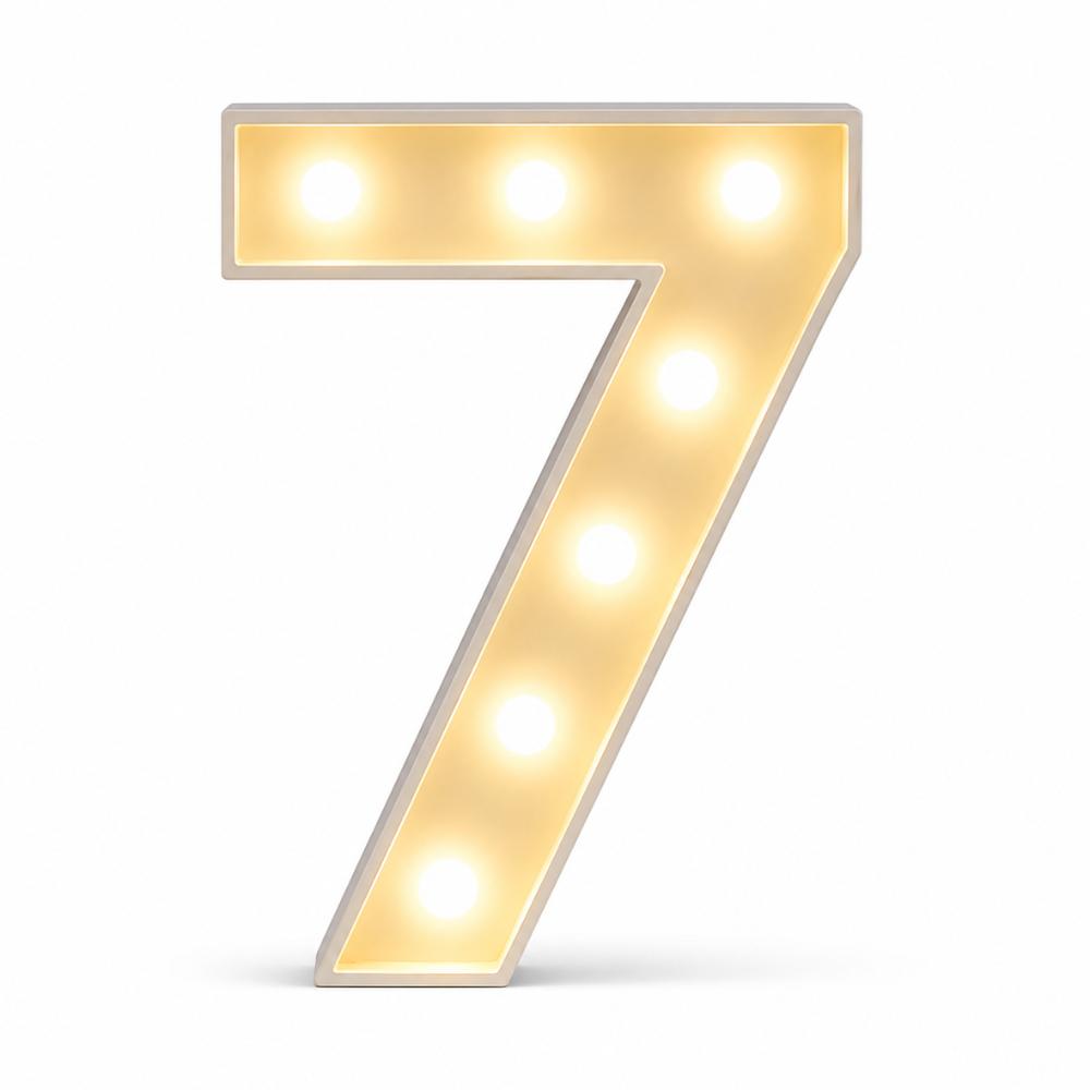 LED - 1.2 m high White Light up Number 7 (with remote control)