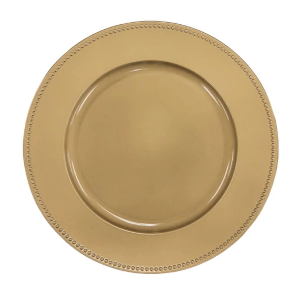Charger Plate - Gold Beaded