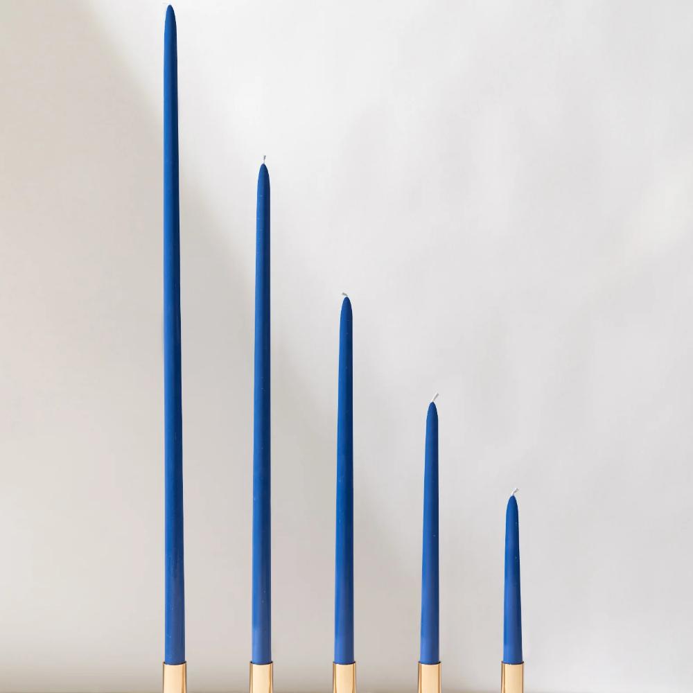Blue Print Taper Candles