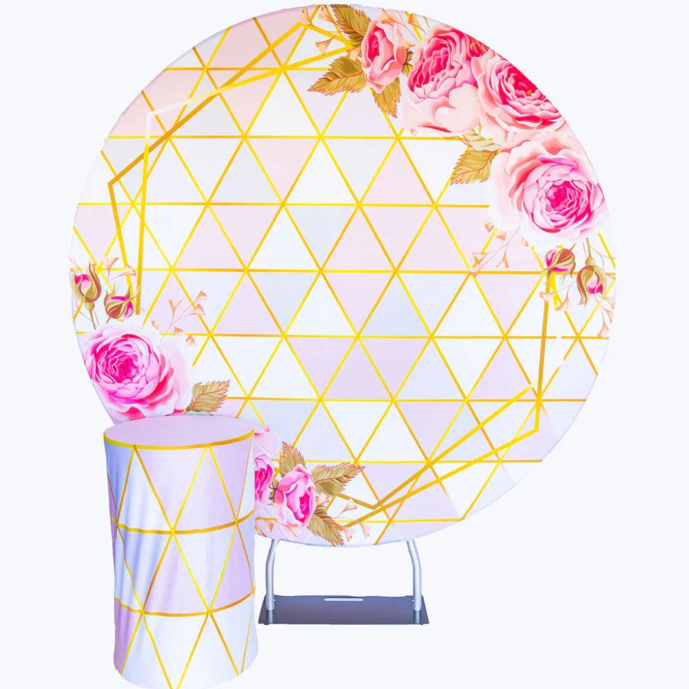 Gold Diamond Round Backdrop Package