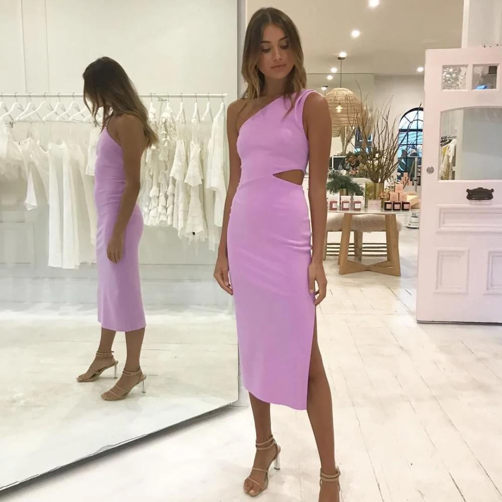 Bec & Bridge Alessandra Asym Midi - Dark Lilac Size 12