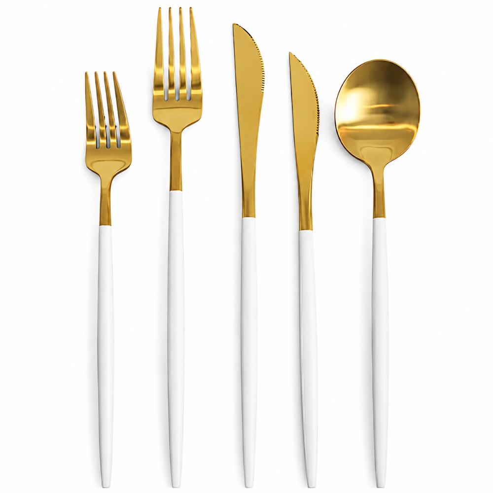Cutlery - Gold and White (Per set)