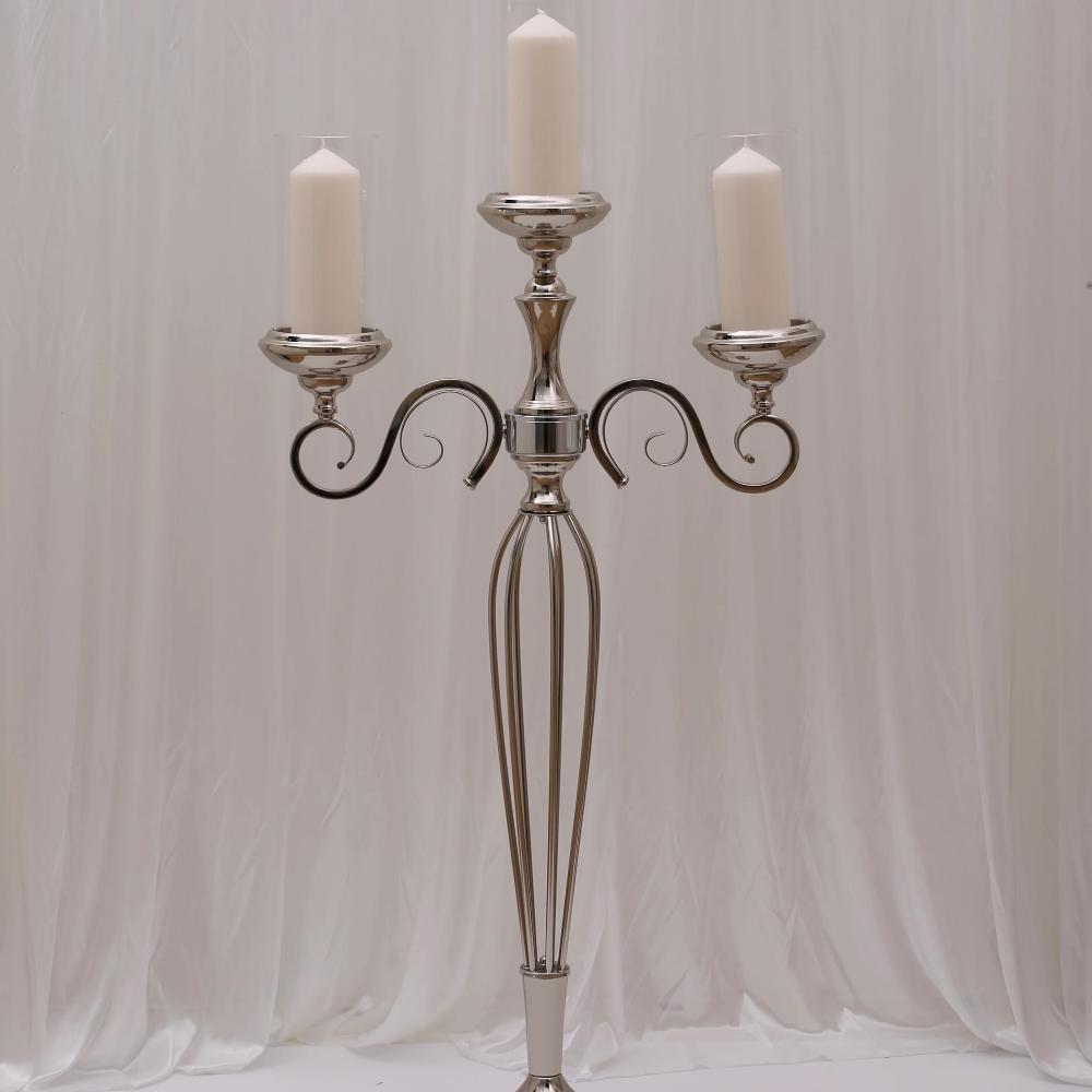 Caitlyn 3 Arm Candelabra - Silver