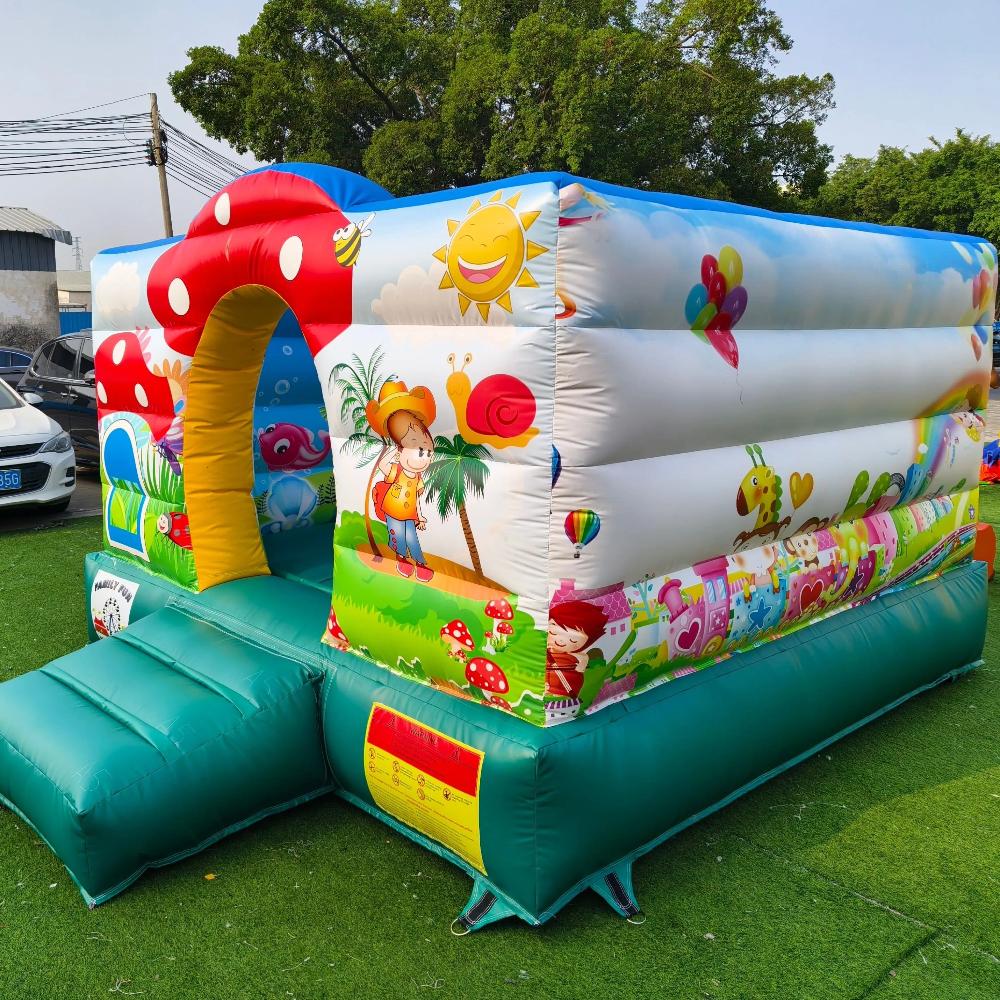 Mushroom Jumping Castle with obstacles