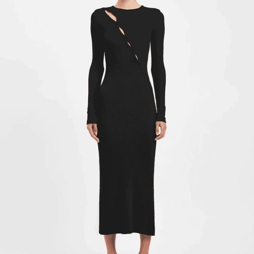 Kookai Emmett Merino Wool Dress in Black Sizes 8, 10 or Agave Green Size 8, 10
