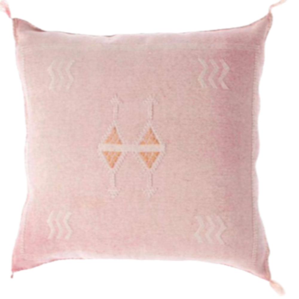Soft Pink Cactus silk cushion