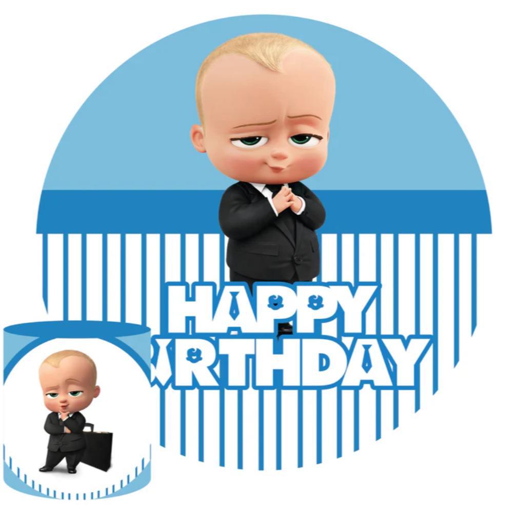 Boss Baby Happy Birthday Round Backdrop Package