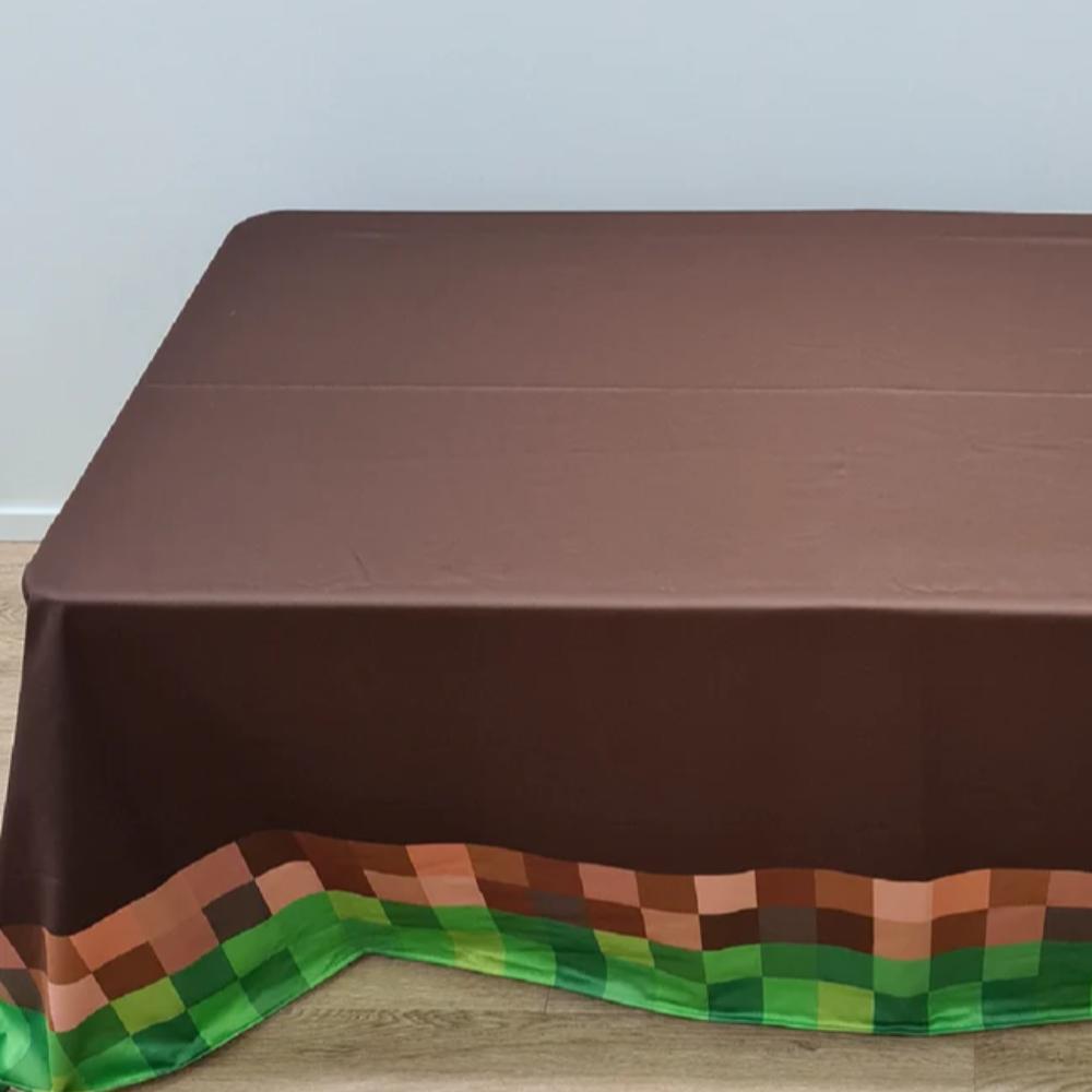 Minecraft Brown/Green 4ft Table & Tablecloth