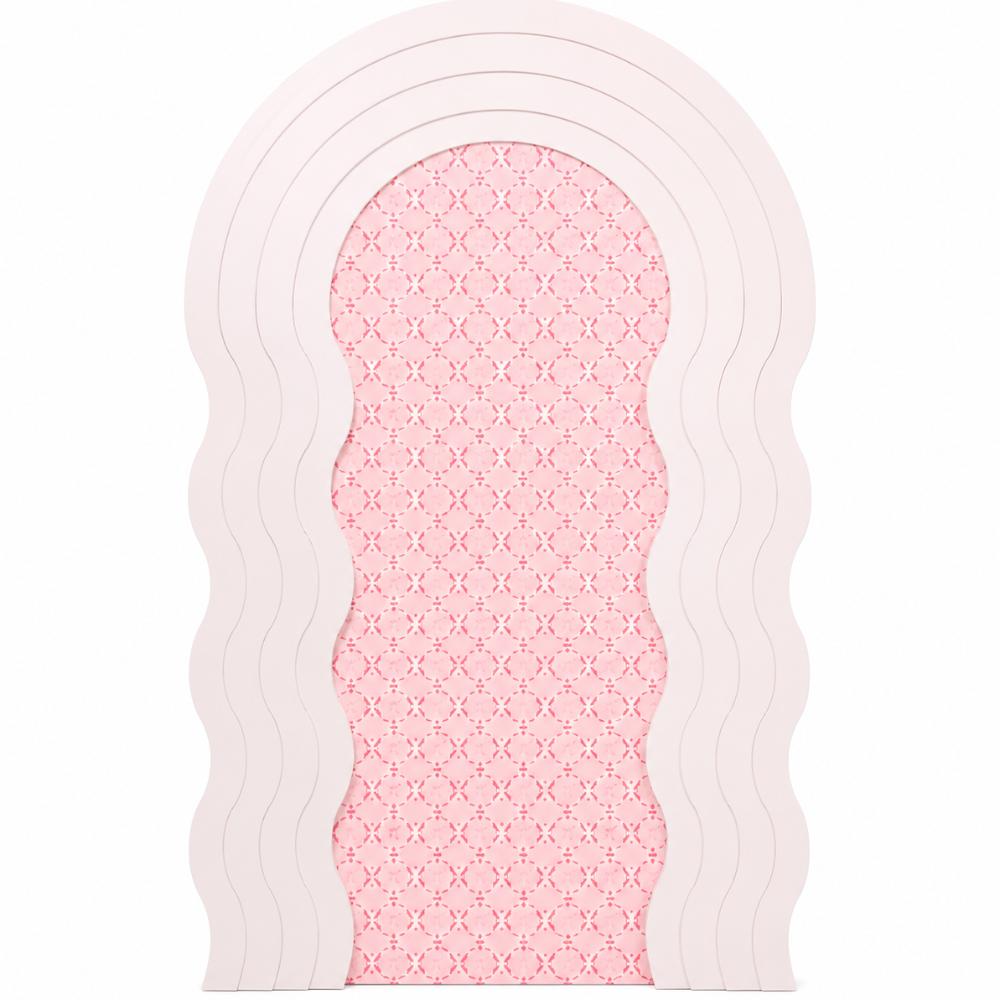 Backdrop - Pink Wavy Arch with Cowgirl Arch Backdrop Pattern Insert