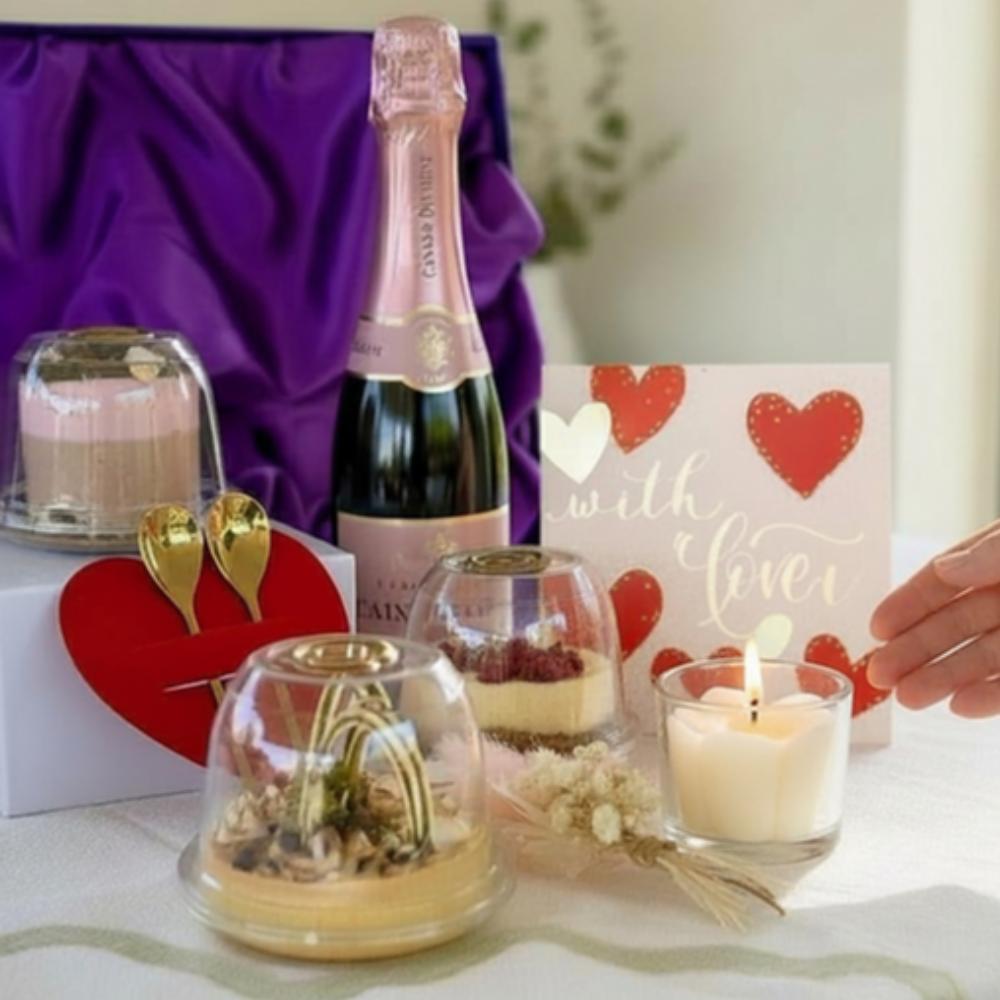 Dessert & Wine Gourmet Hamper Gift Box (18+)