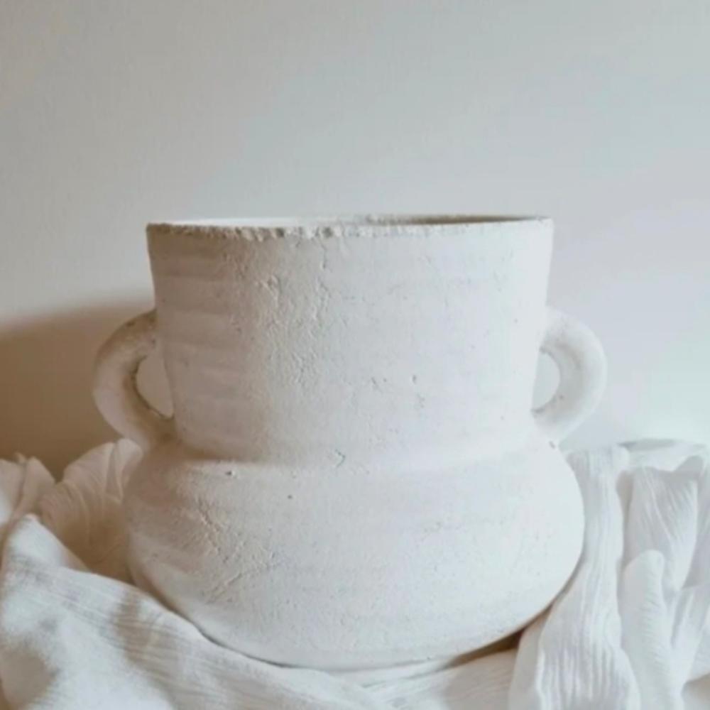 Small White Hand-Crafted Urn