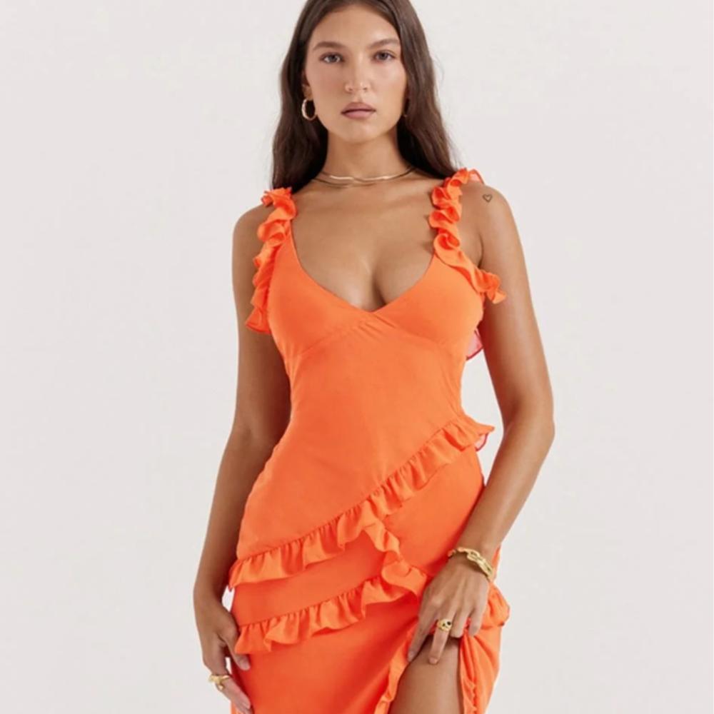 House of CB Pixie Maxi Dress Orange - Sizes XS, M