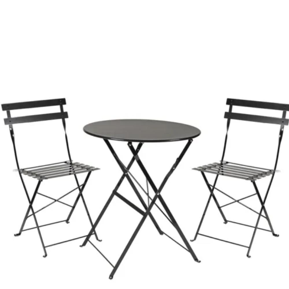 Table and Chairs Set Black