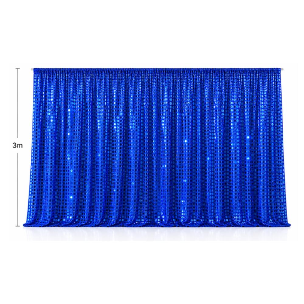 Backdrop - Navy Blue Sequin Backdrop Panel 500mm x 3 meters (with curtain rod holes)