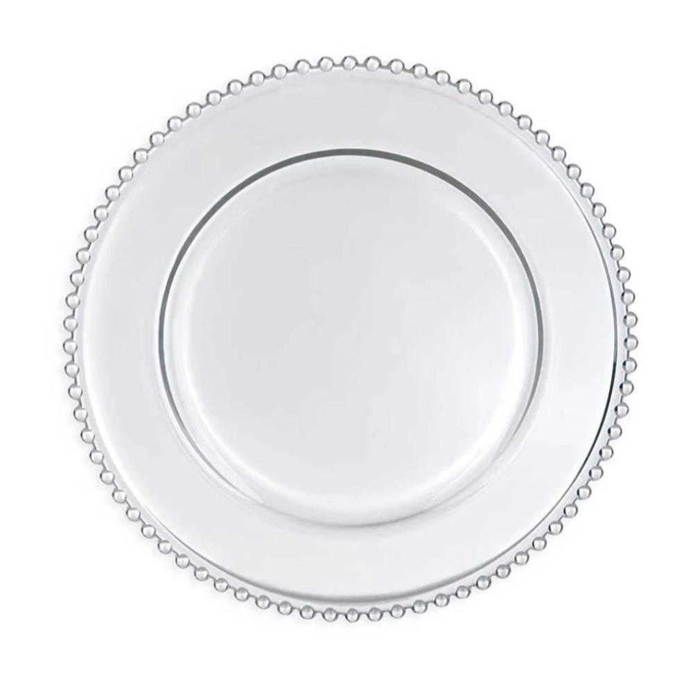 Charger Plate - Clear Beaded
