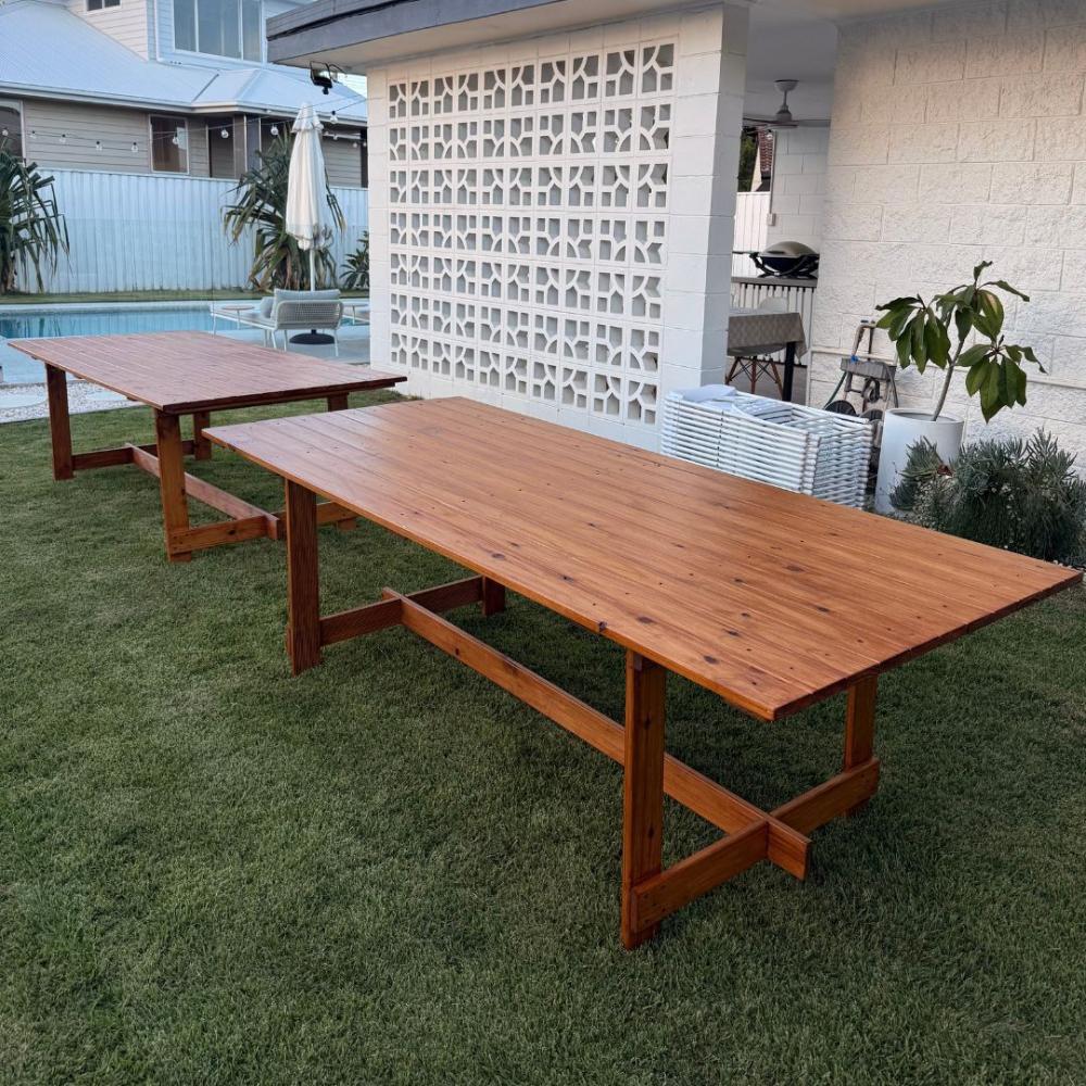 Rustic Wood Trestle Table
