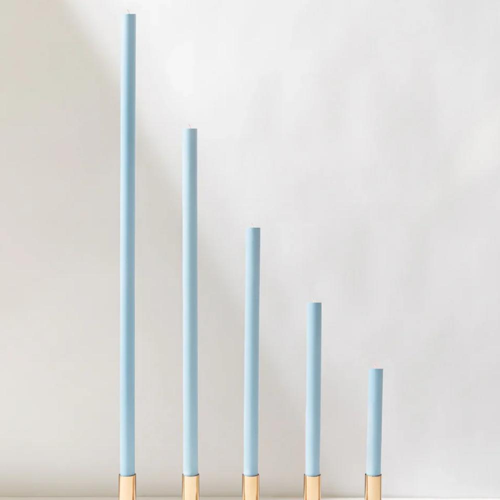 Sky Blue Cathedral Candles - 60cm - PAIR