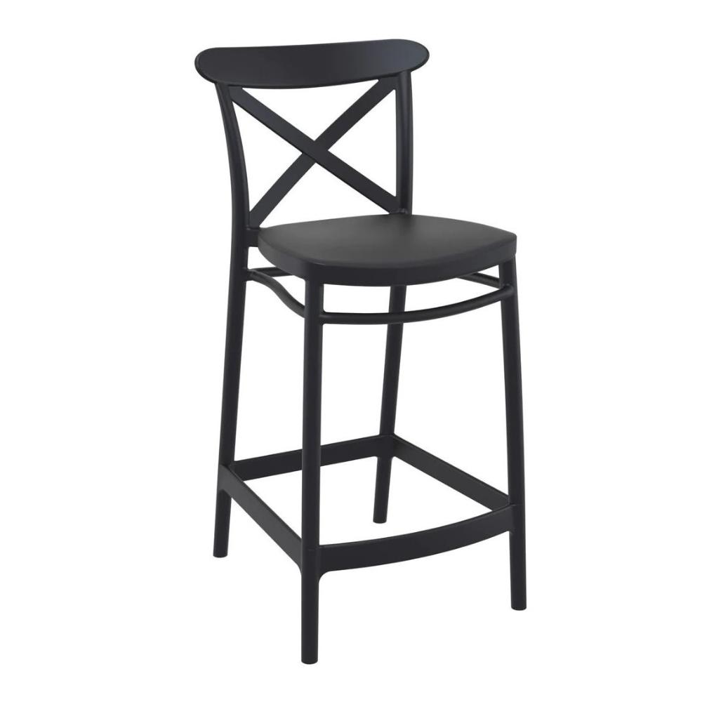 Bar Stool - Cross Back - Black