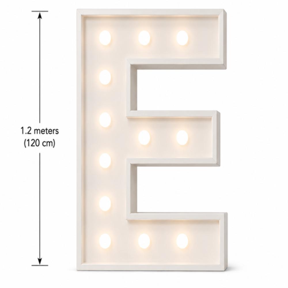 LED 1.2m Light Up Letter 'E' White