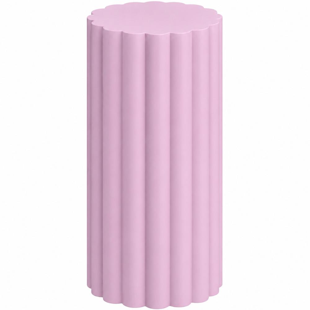 Styling - One Pink Ribbed Plinth 1 meter tall