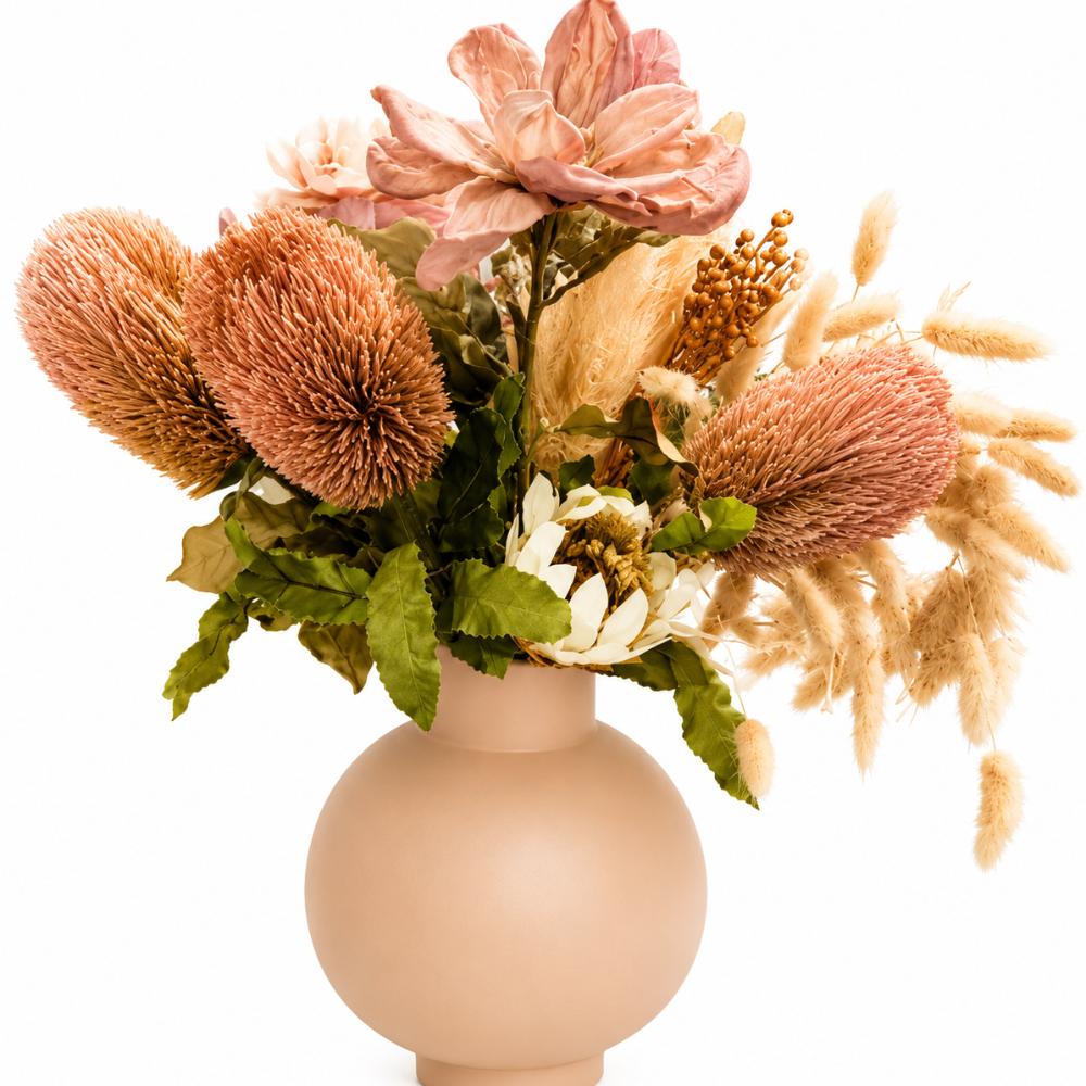 Styling - Blush Banksia Vase Arrangement Flowers