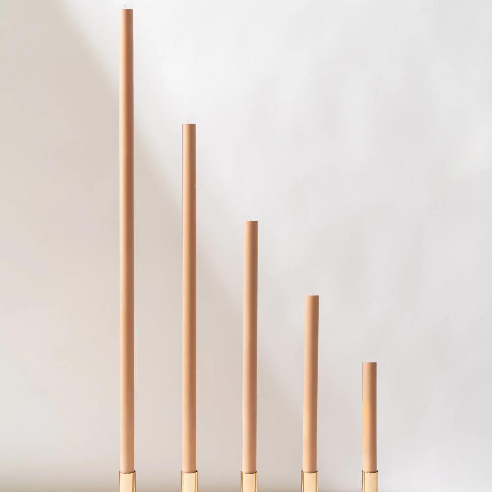 Venti Brown Cathedral Candles - 35cm - PAIR