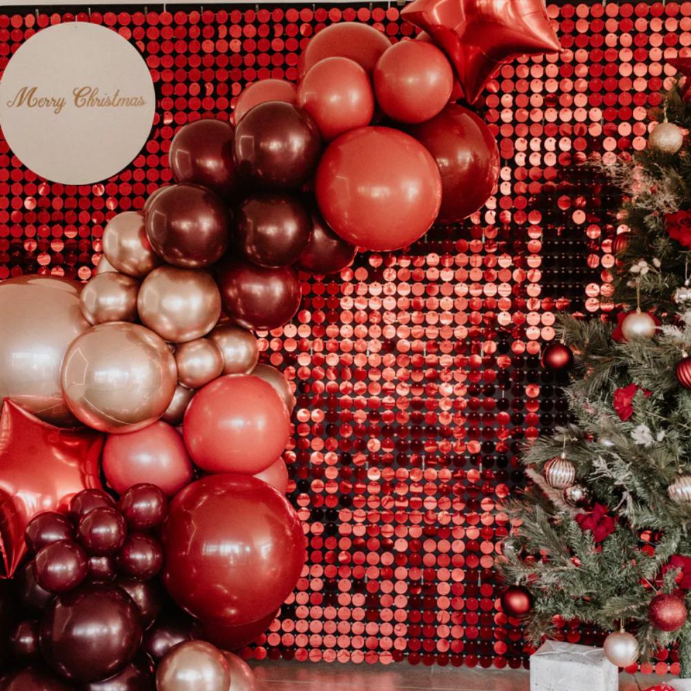 Red Shimmer Wall Backdrop