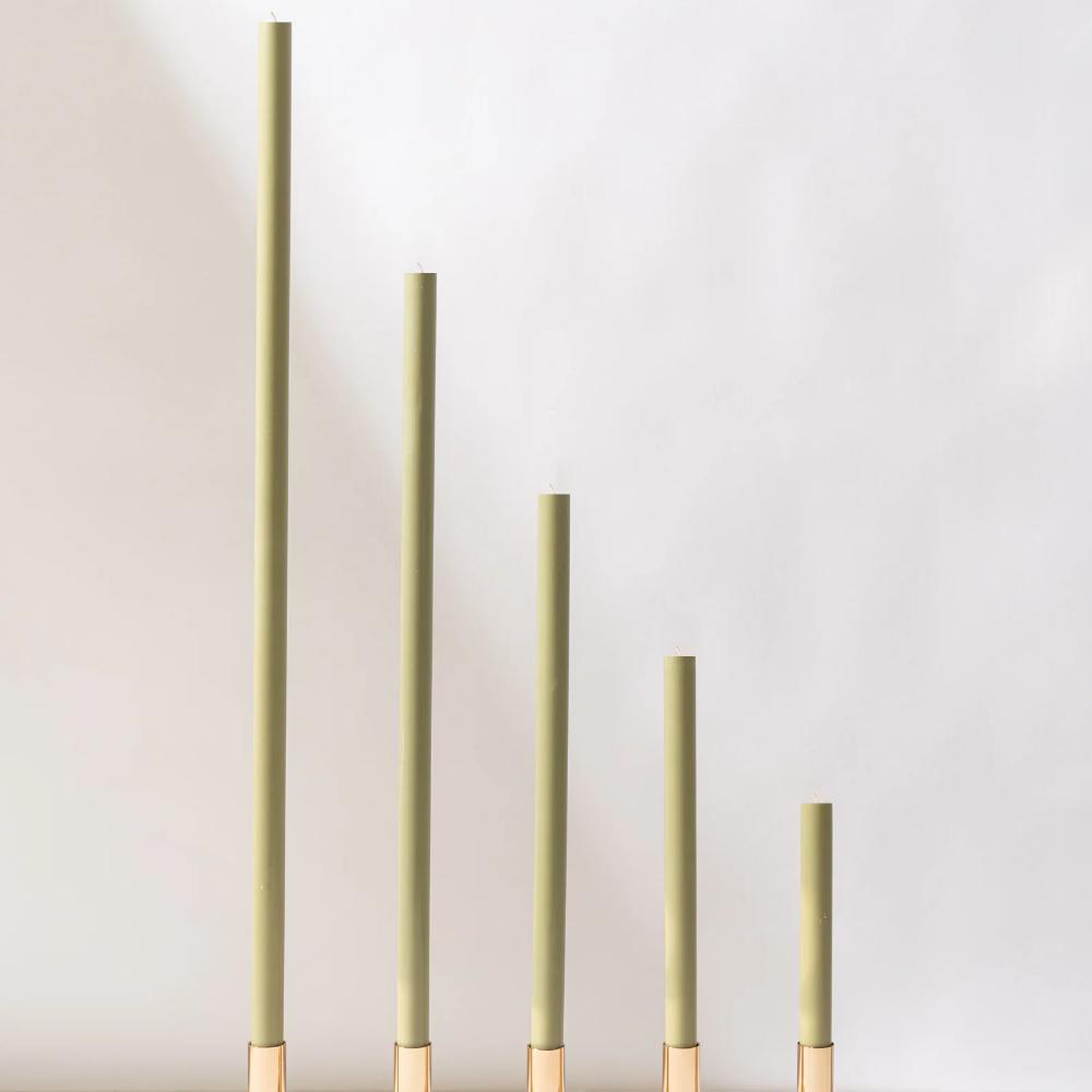 Olive Green Cathedral Candles