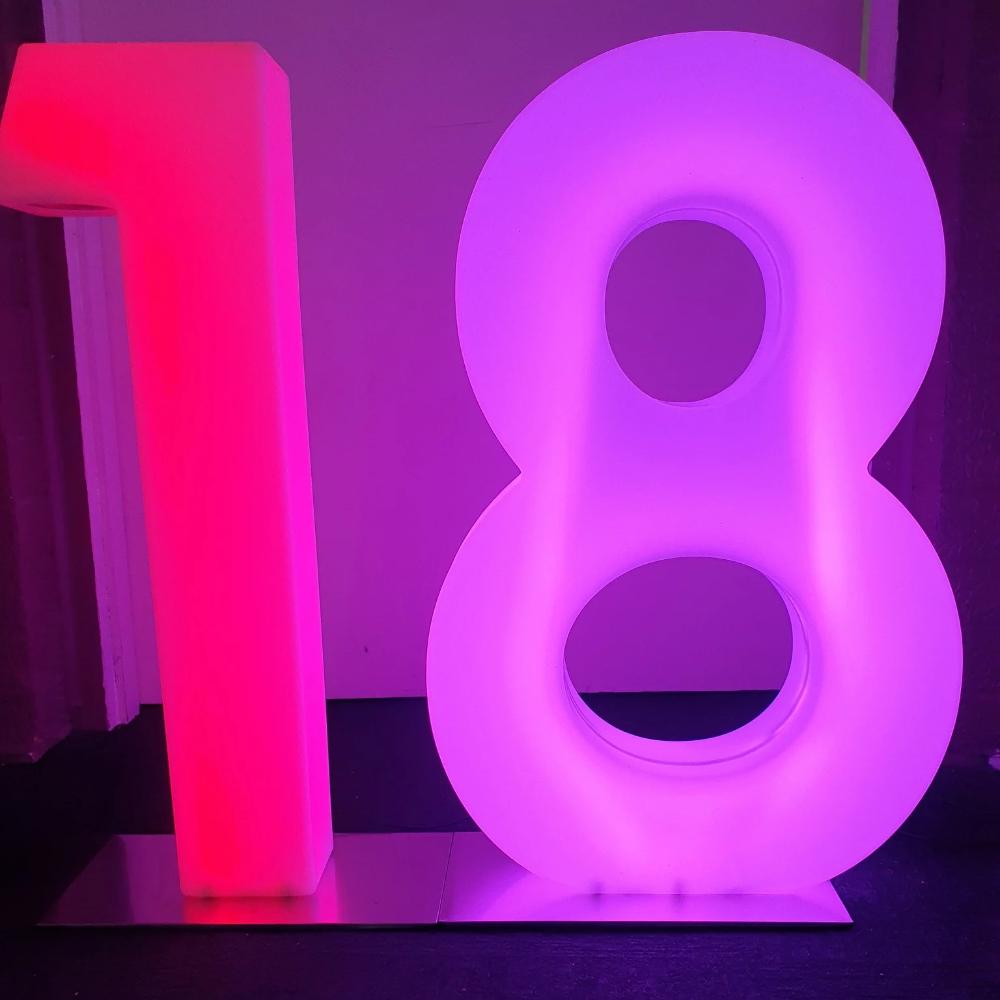 Light Up Number 18 LED 83cm