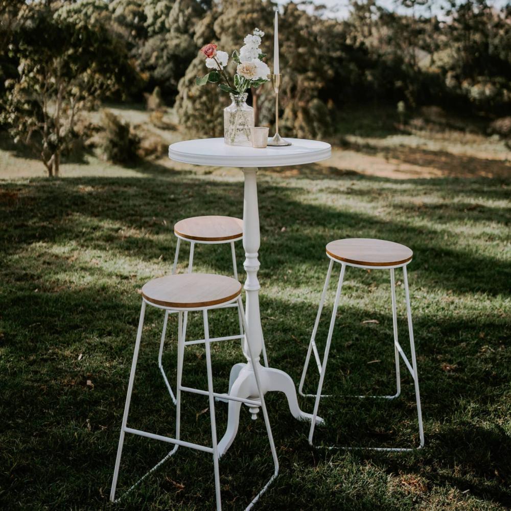 White Metal Bar Tables